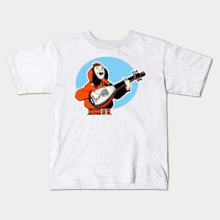 Court clown minstrel playing guitar Kids T-Shirt